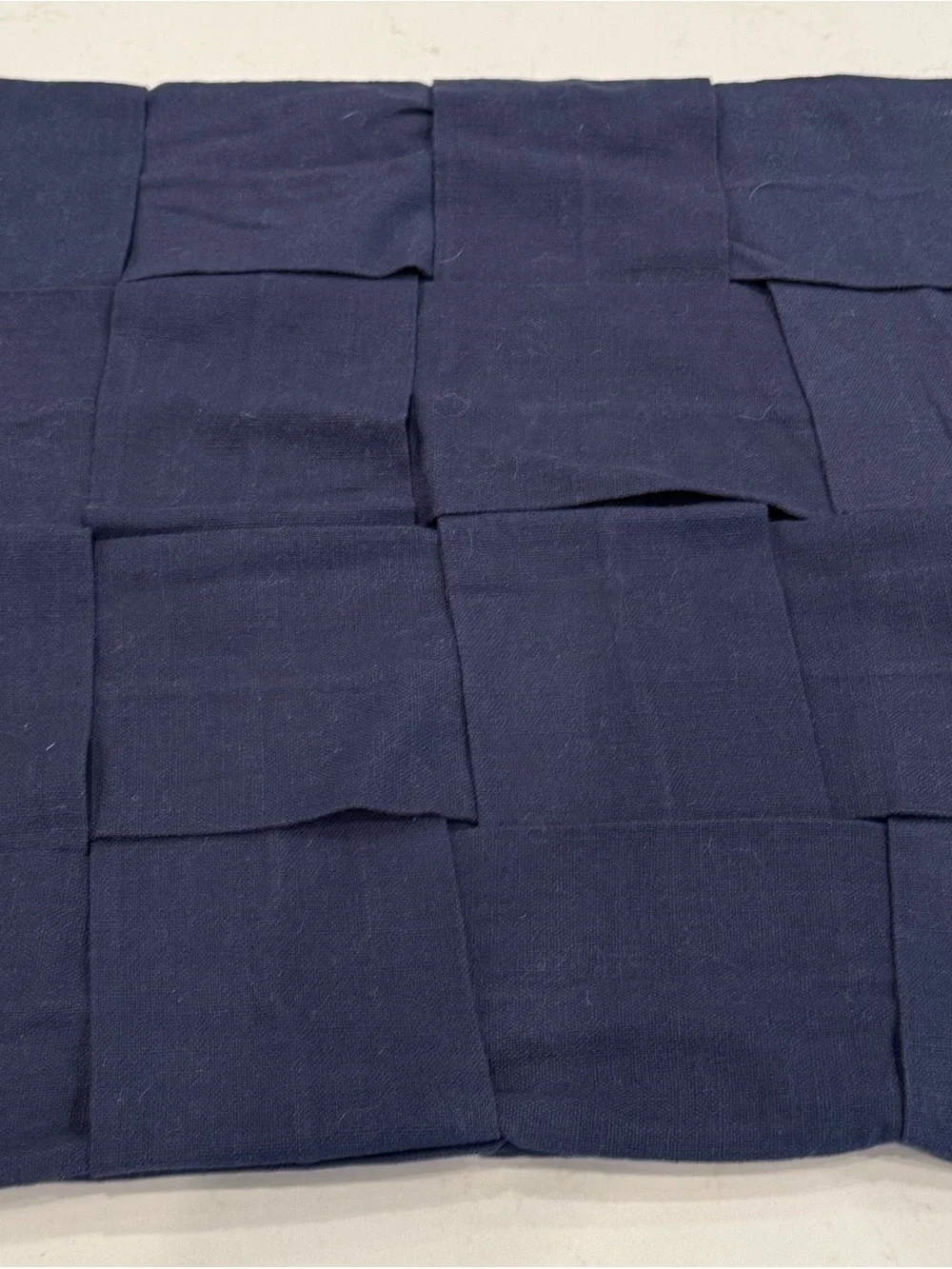 Woven Navy Blue Textured Pillow Cover